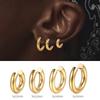 18k Gold Plating Hoop Earring for Women Trendy Chunky Earrings Huggies Hoop Earrings Geometric Dangle Earrings Jewelry Gifts