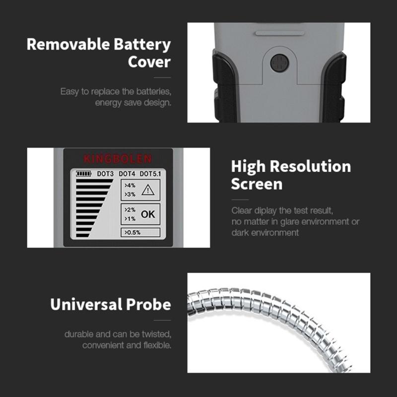 Точная проверка качества масла Универсальный тестер тормозной жидкости Автомобильный диагностический инструмент Цифровой тестер Инструмент для тестирования DOT3 DOT4 DOT5.1
