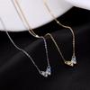 Banyan Tree S925 Silver Butterfly Necklace for Women - Elegant Retro Clavicle Chain