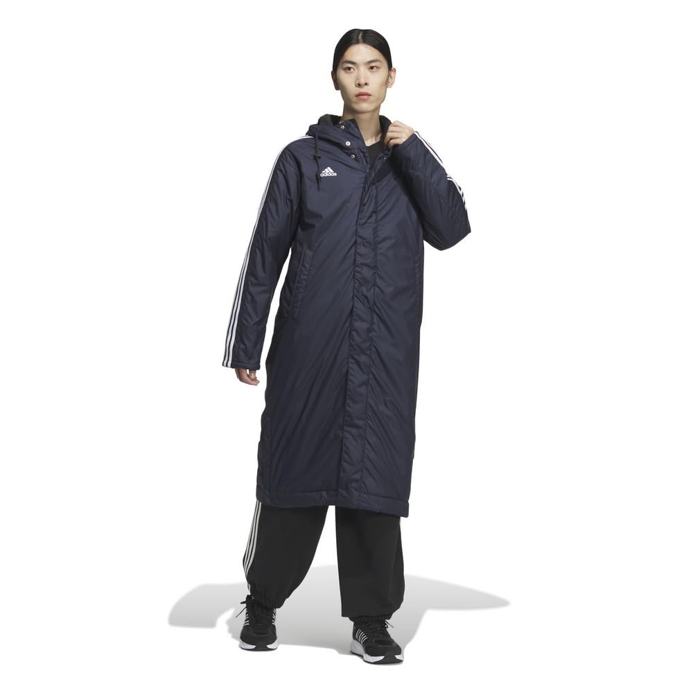Adidas Long Boa Legend Ink Размер M Мужское пальто с 3 полосками, KWX71, (JG8513),