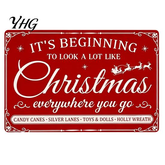Decorative Board for Living Room Christmas Wood Sign, Vintage Santa's Sleigh Parking Only Wall 2D Sign Rustic Farmhouse Wooden Hanging Plaque