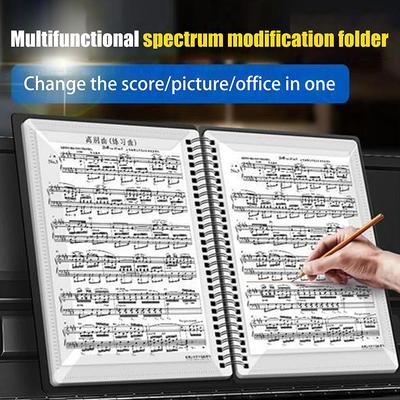 Гибкая папка для нот для фортепиано на 20 страниц формата A4, зажим для музыкальной книги, папка для листов с нотами, папка для нот для фортепиано, органайзер для нот для практики