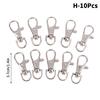 10Pcs Swivel Lobster Hook Clasp Keyring Snap Clasp Bag Jewelry Trigger Buckle
