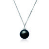[D4591] - Silver Necklace 'Licorice' Black Silver (rhodium-plated) - 20x16 Mm