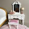 1Комплект 1:12 кукольных домиков, туалетный столик, зеркало для макияжа и табурет, набор для моделирования, мебель для спальни кукольного домика, микросцена