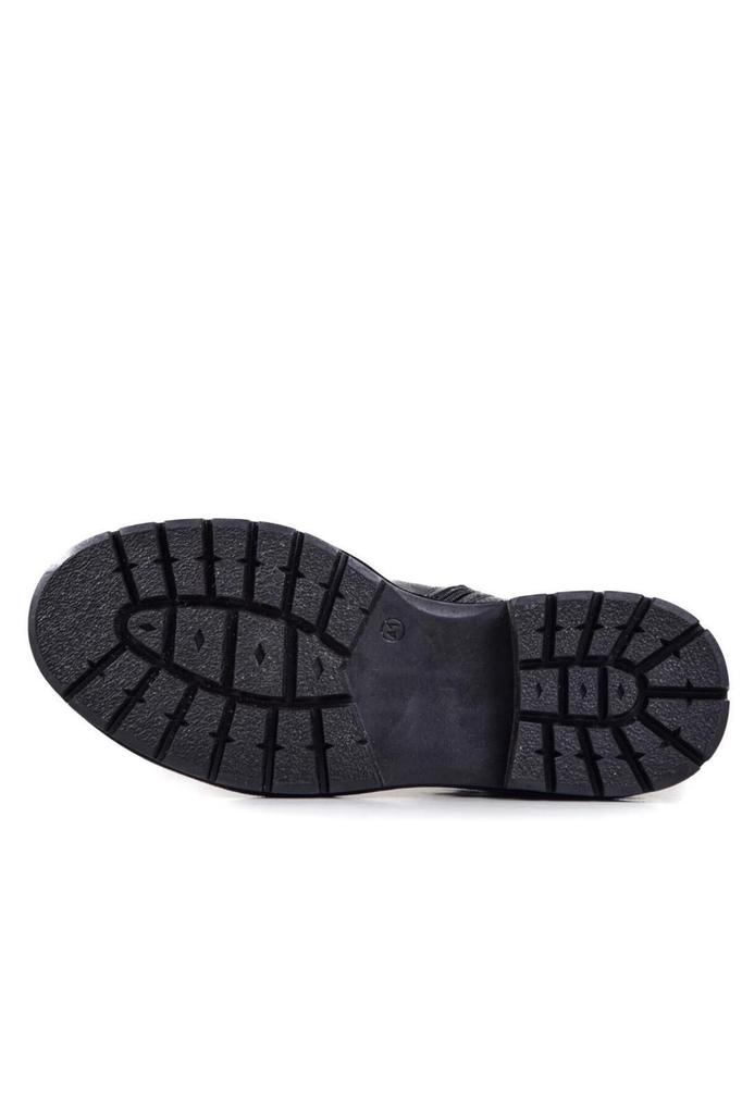 Men's Fashion Genuine Leather Flat Heeled Booties Black Boots. Shoes