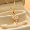 2021 Fashion Glitter Women Sexy Party AAA Zircon CZ Stone Girl Cross Pendant Necklace Chain for Women