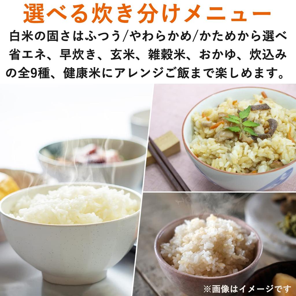 Rice Single Two People 9 Different Cooking IH Type Rice Low Temperature Brown Multigrain Warm Reservation Black [Yamazen] Cooker, Living, 5.5 Cups,