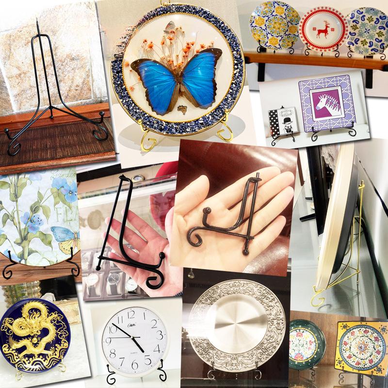 Железная подставка, металлическая подставка для мольберта, декоративная тарелка для фоторамки, книги, противоскользящая витрина, полка для тарелок, домашний декор