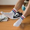 Vintage Two Stripes Sports Cotton Men Ankle Socks Streetwear Hiphop Skate Hiphop Athletic White Black Shcool Designer Punk Boy