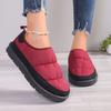Женская обувь, женская повседневная обувь, утолщенная водонепроницаемая, противоскользящая, теплые туфли-хлебцы, домашний каблук, легкие хлопковые туфли