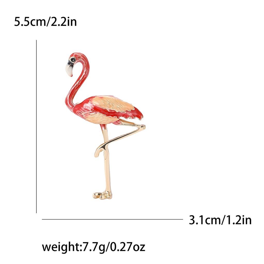 Нежная брошь-фламинго из эмали, модный универсальный женский костюм, кардиган, украшение для корсажа