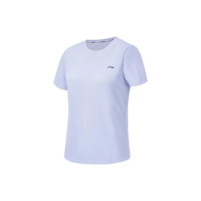 Футболка Li Ning Plain Reflective Quick-Dry Breathable с коротким рукавом для женщин, небесно-голубая ATST082-8