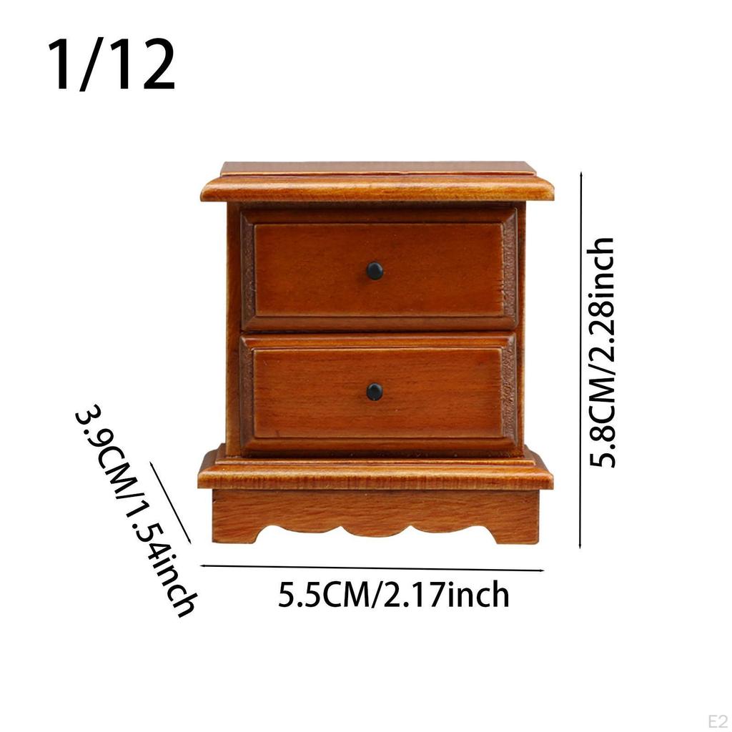 Деревянная тумбочка для кукольного домика 1/12 масштаб миниатюрная прикроватная тумбочка, кукольный столик для