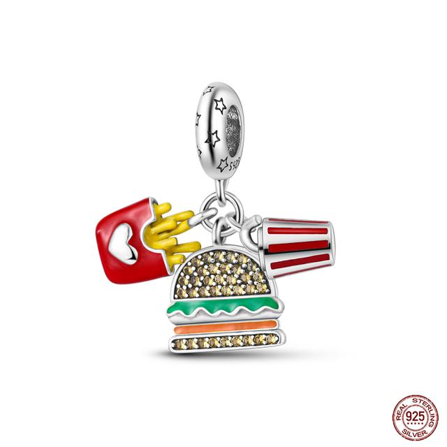 Новые стерлингового серебра 925 пробы красного цвета, подвески в форме сердца, бусины, ювелирные изделия на удачу, подарки