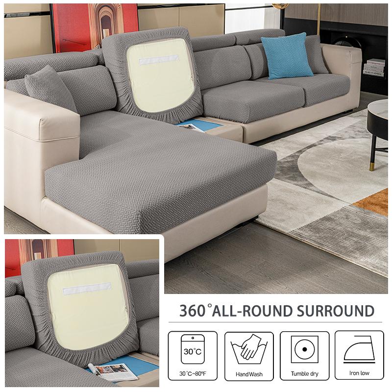 Levivei Jacquard Sofa Seat Cushion Cover Funiture Protector Couch Covers For Sofas Anti-Dust Removable Seat Slipcover Kids Pets