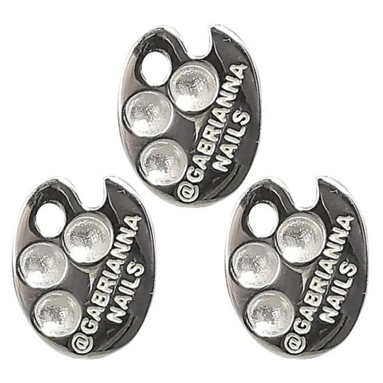 Палитра для дизайна ногтей, набор колец, носимые кольца для пальцев, металлические маникюрные инструменты, мини-палитра для красок, кольца для пальцев, палитра для смешивания цветов для дизайна ногтей на кончиках пальцев