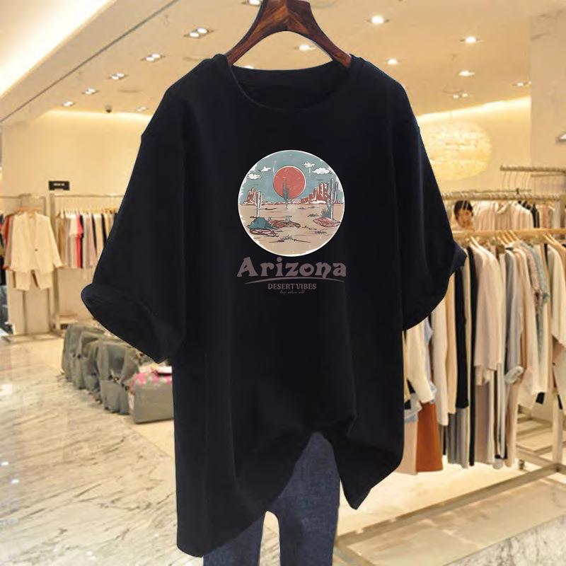 Хлопковая футболка с коротким рукавом женская летняя новая свободная футболка-топ для ношения под низ