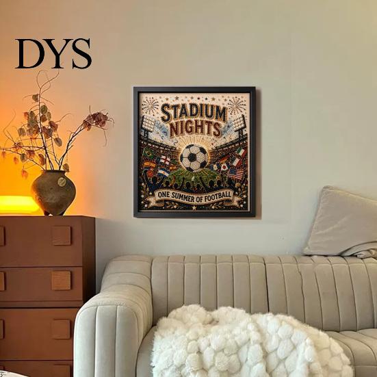 Набор для DIY-рисования жемчугом «Футбольный стадион», Арт-набор «Футбольный мяч» для всех уровней навыков, Вечера, 3D, Новички, Фанаты, Подарок, Расслабляющее занятие