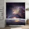 Космическая Галактика Занавеска для душа Вид на Землю Космическое Искусство Печать Декор для ванной Звездная ночь Подходит для разделения влажной и сухой зон
