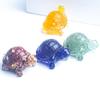 Stones Sculpture Animals Crystal Epoxy Turtle Statue Tortoise Natural Pocket Tortoise Figurine Crystal Epoxy Office