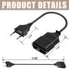 3 Pack Male Plug To Female Socket Power Extension Cord For PC Computer 0.2m Euro 2Prong Plug EU Extension Cable Black White