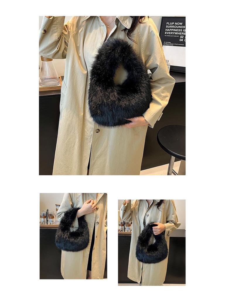 Korean Style Winter Plush High-End Women's Mini Clutch Handbag