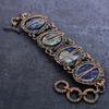 Браслет из медной проволоки ручной работы с драгоценным камнем содалитом 7-8 дюймов F4T89