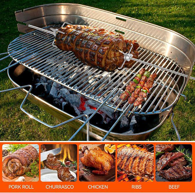 Stainless Steel Four-Prong BBQ Fork for Chicken, Char Siu, Lamb, and Beef