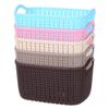 Imitation Rattan Plastic Uncovered Basket Handheld Storage Frame,Baskets for Organizing, Bathroom Cosmetics Storage Box