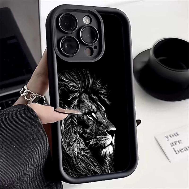 Крутой чехол для телефона из силикона с рисунком льва для iPhone 17 16 15 14 13 12 11 Pro Max 17 Air 16E XS X XR 7 8 Plus, ударопрочный, мягкий чехол