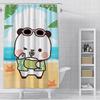 Shower Curtain Waterproof Polyester Fabric Paint Colorful Cartoon Q-Quarto B-Bubu Bath Curtains Home Bathroom Decor With Hook