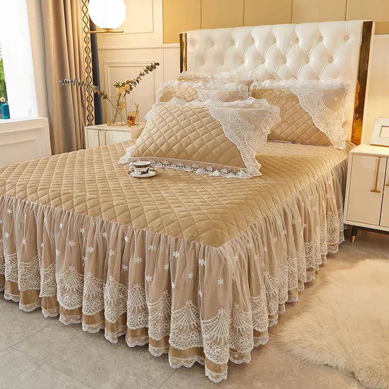 Антистатическая бархатная мягкая юбка-кровать, цельное зимнее утолщенное покрывало, современные минималистичные бытовые покрывала