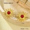 GEMCHIC Women's Vintage Sunflower Earrings with Tiger Eye Stone Gold Plated Stainless Steel Studs