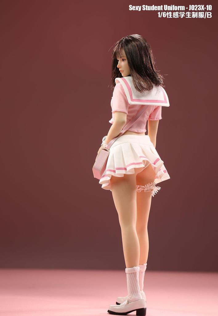 Toy Hobby Scale Action Figure Compatible with TBLeague Body Beautiful Sexy Woman High School Girl Sailor Uniform and Socks Set Shoes and Bag Not