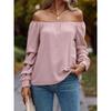 Women Pullovers Blouses and Shirts Ladies Autumn Winter Long Sleeve Off the Shoulder Shirt Tops