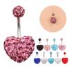 Navel Piercing Heart Drop Dangle Belly Button Rings  Zircon Body Jewelry