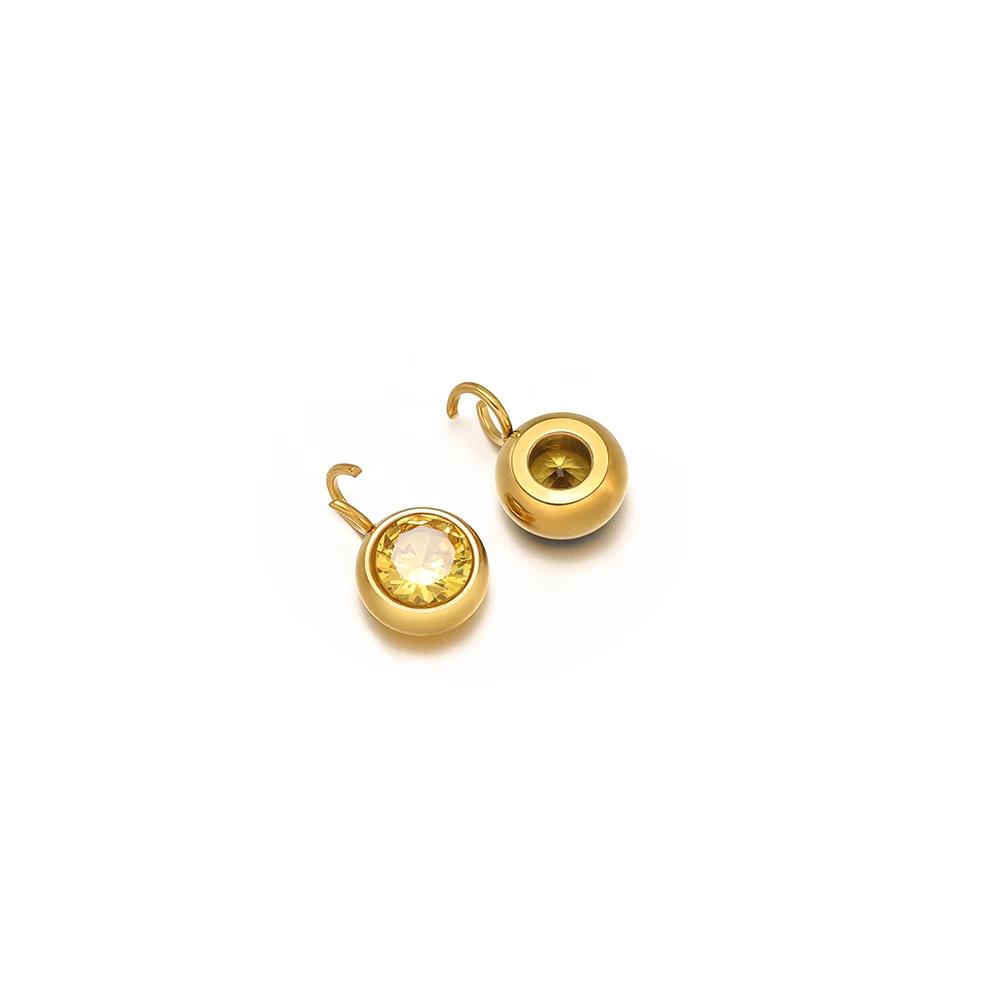 20pcs Stainless Steel 12 Months Birthstone Zircon Charms for DIY Jewelry Necklace Pendants Bracelets Findings Earrings Making