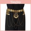 Antique Metal Gold Carved Waist Chain Women Accessory With Elements Tassel