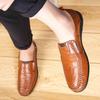 Мужская кожаная обувь Мокасины ручной работы Мужские удобные кожаные туфли на плоской подошве Мягкие кожаные лоферы 38-47