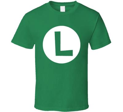 Футболка фаната видеоигры Luigi L Mario Brothers