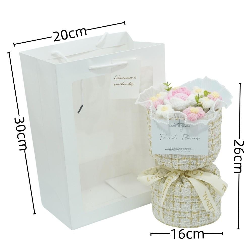 with Light Puff Flower Bouquet Gift Knitted Flower Bouquet Sunflower Bouquet Valentine's Day