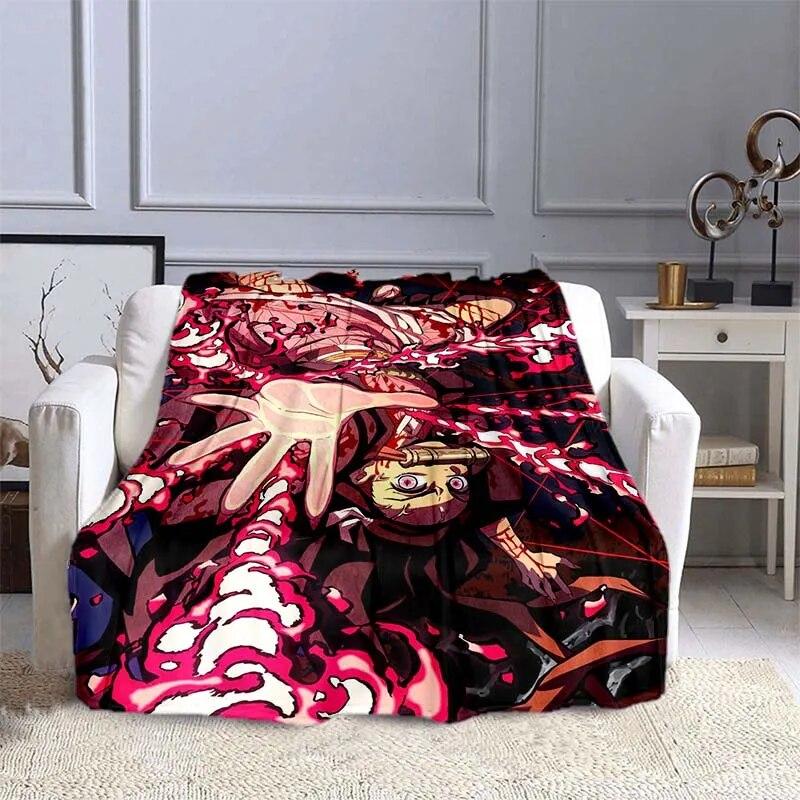 Одеяло с изображением убийцы демонов в стиле аниме, супер мягкое теплое одеяло, фланелевое одеяло, одеяло для пикника, одеяла для кроватей, одеяло для пикника