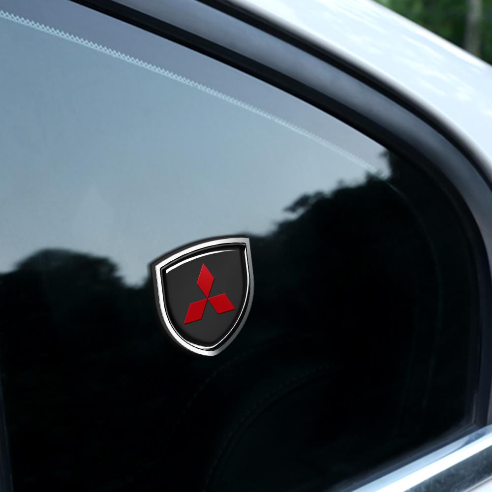 Car 3D Metal Shield Logo Auto Body Trunk Fender Stickers Accessories For Mitsubishi 9 Ralliart EX ASX L200 Colt Outlander Pajero