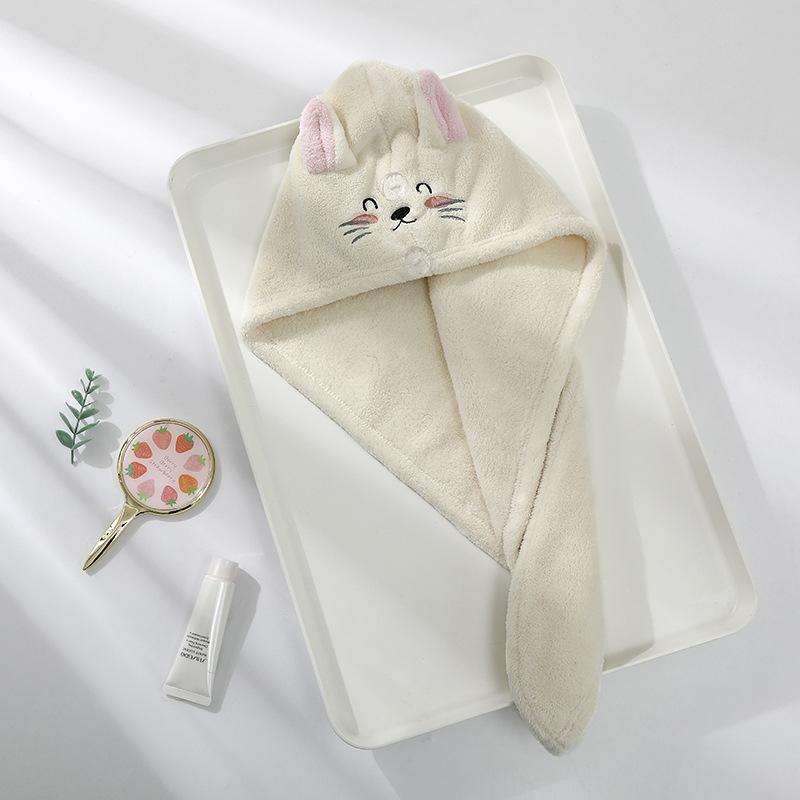 Милая шапочка из кошачьей шерсти, полотенце для волос из микрофибры, длинные волосы, быстросохнущая шапка, банное полотенце, сильное водопоглощающее женское полотенце для вытирания волос