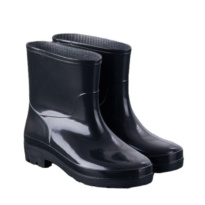 Мужские водонепроницаемые нескользящие резиновые сапоги - короткие, средние или высокие, толстые, износостойкие, низкие бахилы