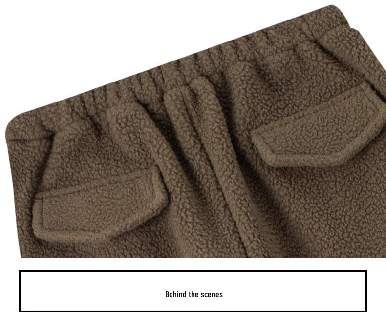 Женские плюшевые флисовые брюки с широкими штанинами - Высокая посадка, Свободный крой, Утепленные для зимы 2025