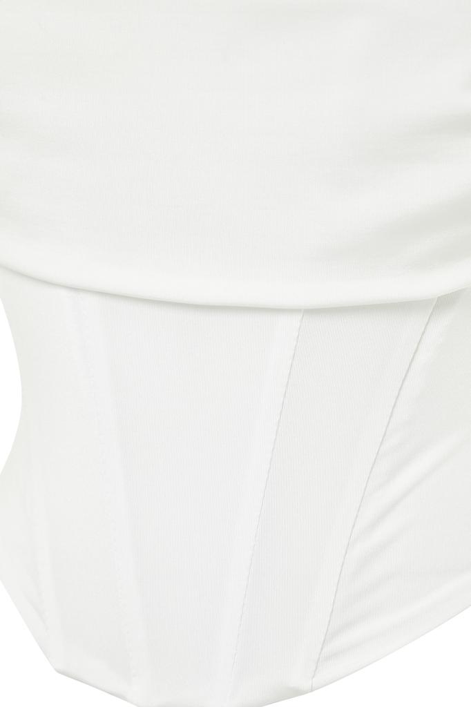 Women's Fashion New Bustier Black Crop Lined Knitted Corset Detailed Bustier