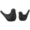 Creative Black Birds Matte Ceramic Figurines Home Decorations Accessories (Pack of 2, Black)