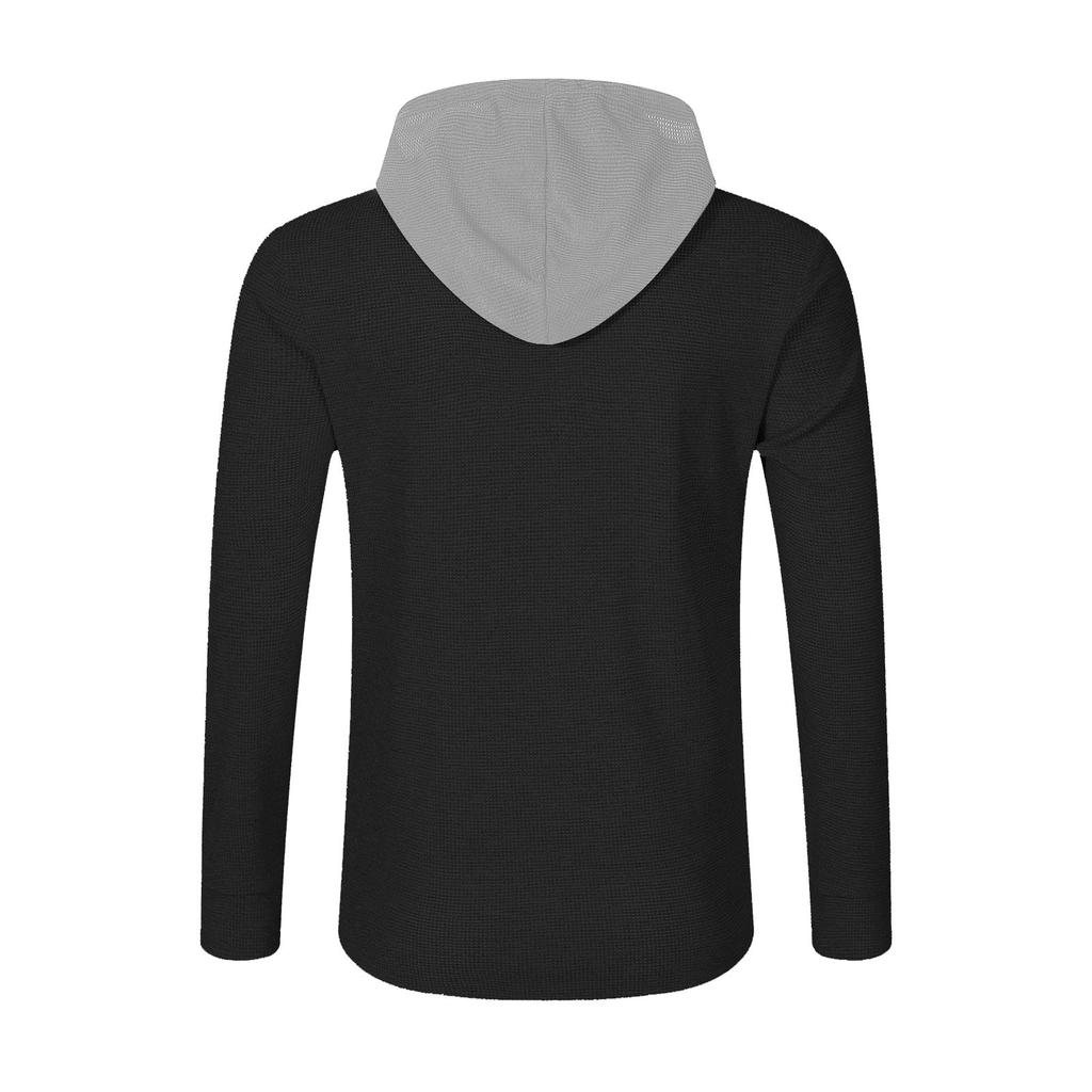 Мужская модная повседневная куртка-кардиган с цветными блоками и пряжкой на капюшоне